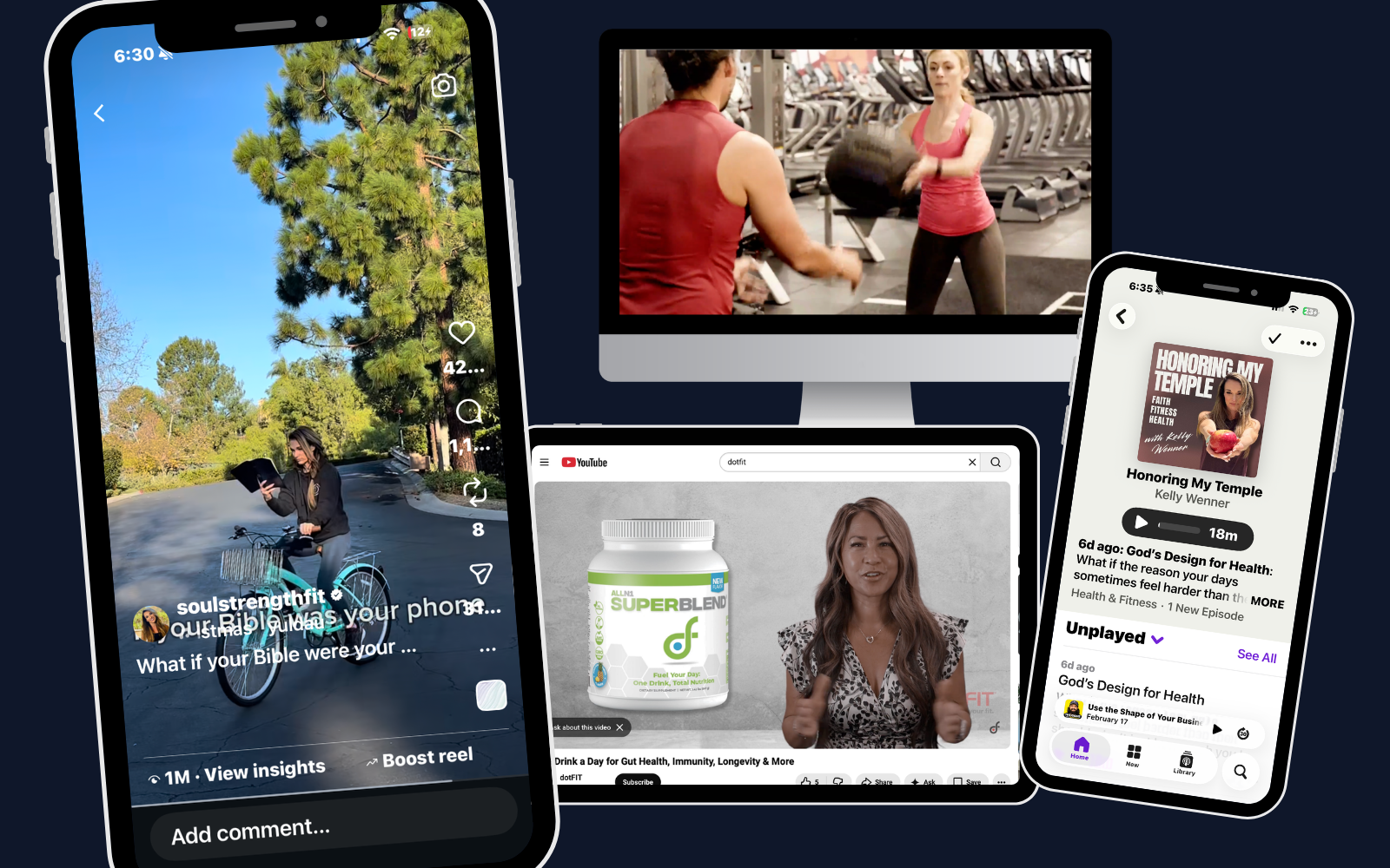 Video, social, podcast and content distribution examples