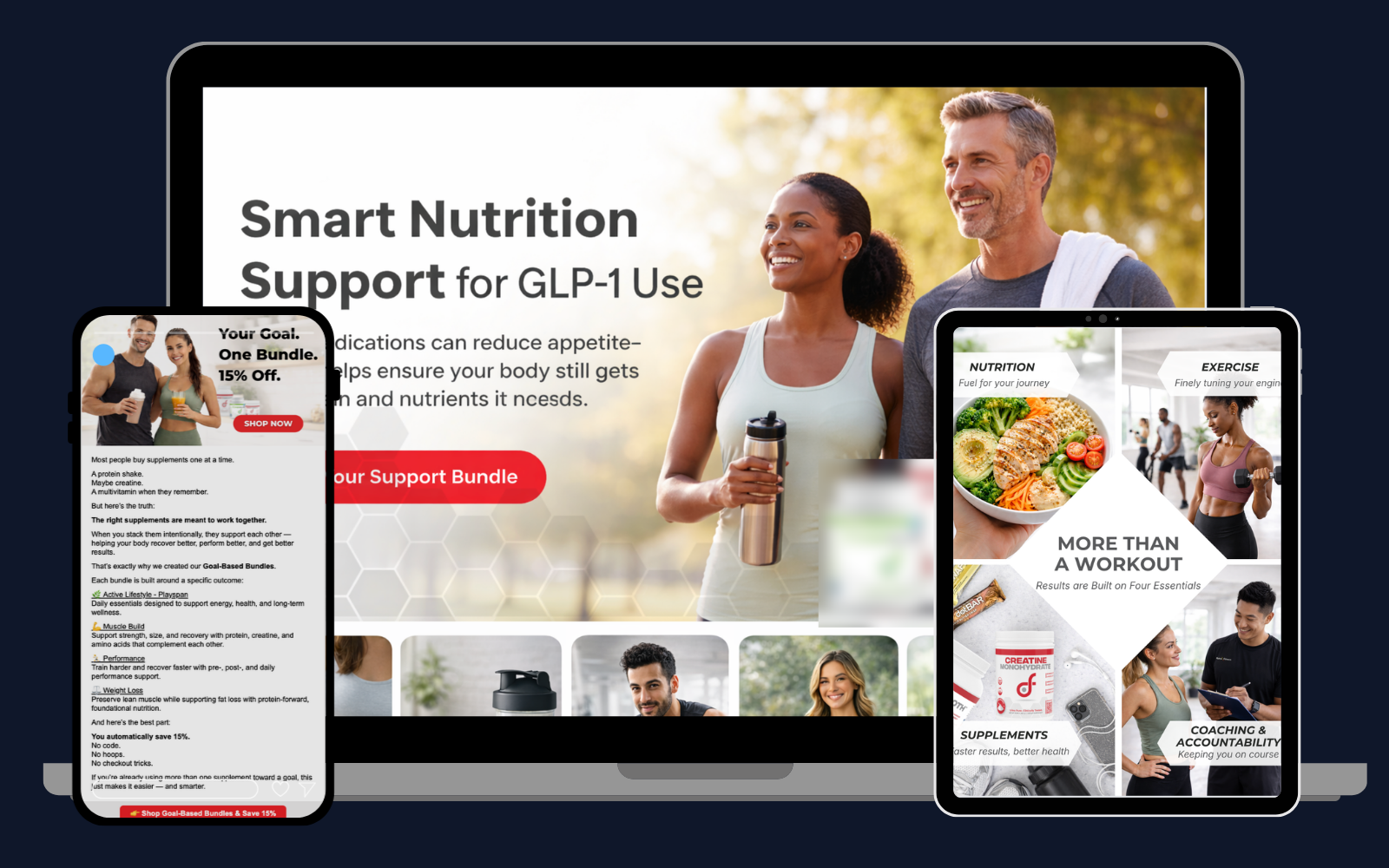 Home dotFIT GLP-1 marketing campaign across digital devices