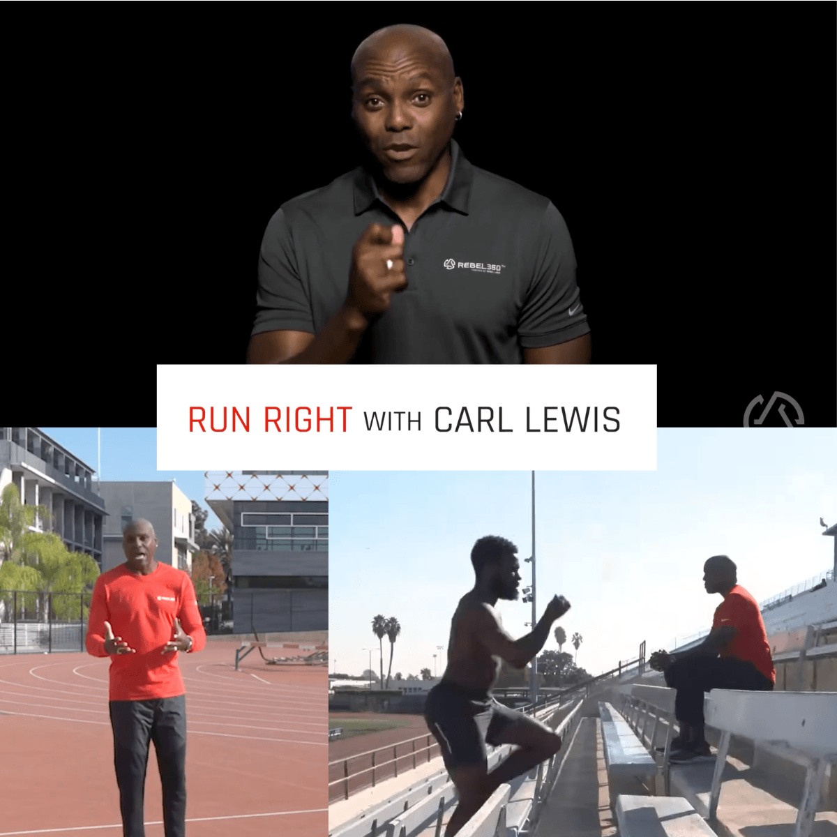 Home Rebel Labs Run Right with Carl Lewis training video project